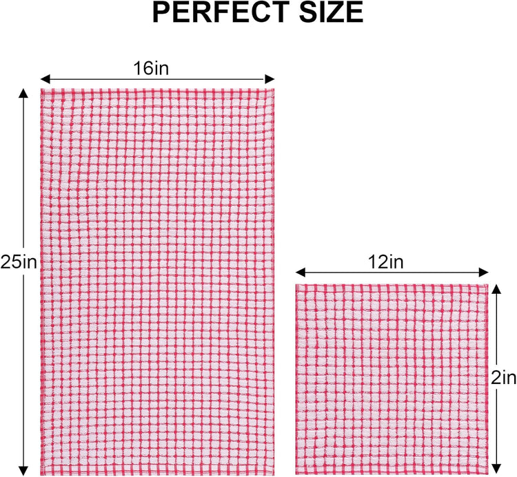 Kitinjoy Cotton 12 Pack Kitchen Towels and Dishcloths Sets, 16 x 25 Inch & 12 X 12 Inch Dish Towels Bulk, Super Soft and Absorbent Hand Towels for Kitchen Drying, Red - Nestoria