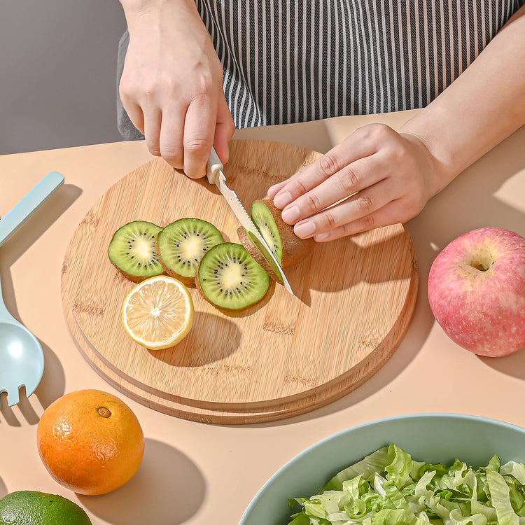 Bamboo Fiber Salad Bowl with Servers Set Large 9.8inches Nature Bamboo Mixing Bowl with Servers with Lid Spoon and Fork for Fruits