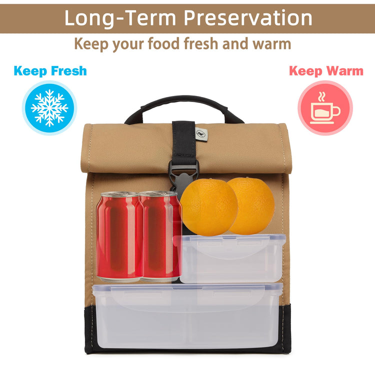 Insulated Lunch Bag Rolltop Lunch Box