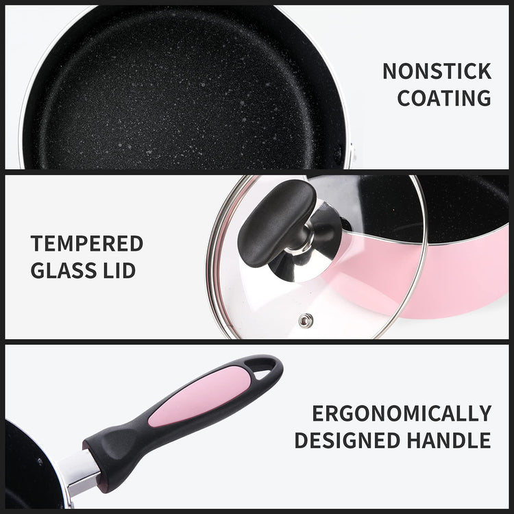 Nonstick Saucepan Set with Lid