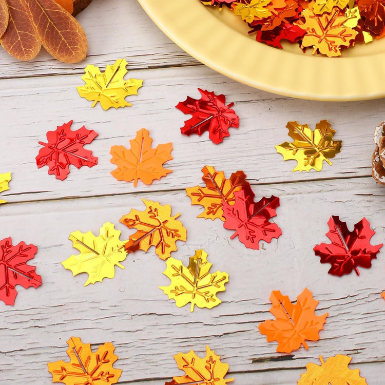 Fall Maple Leaf Confetti Autumn Colors Party Decorations