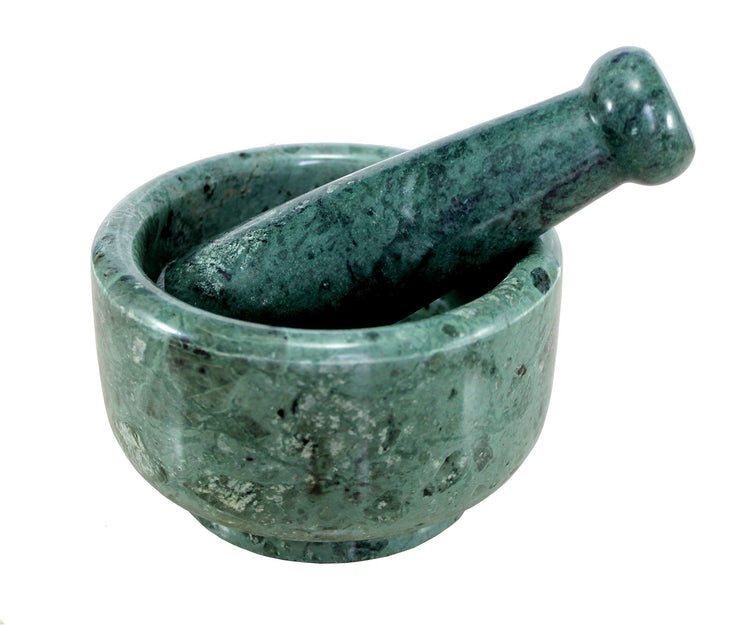5" Diameter Natural Stone Mortar and Pestle Set as Spice Grinder