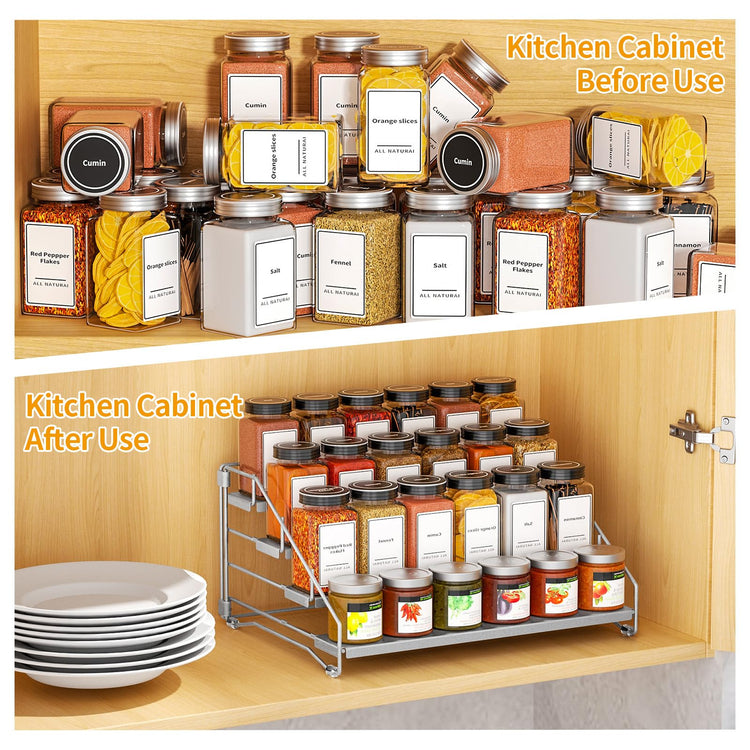Spice Rack Depth Adjustable Spice Organizer for Cabinet