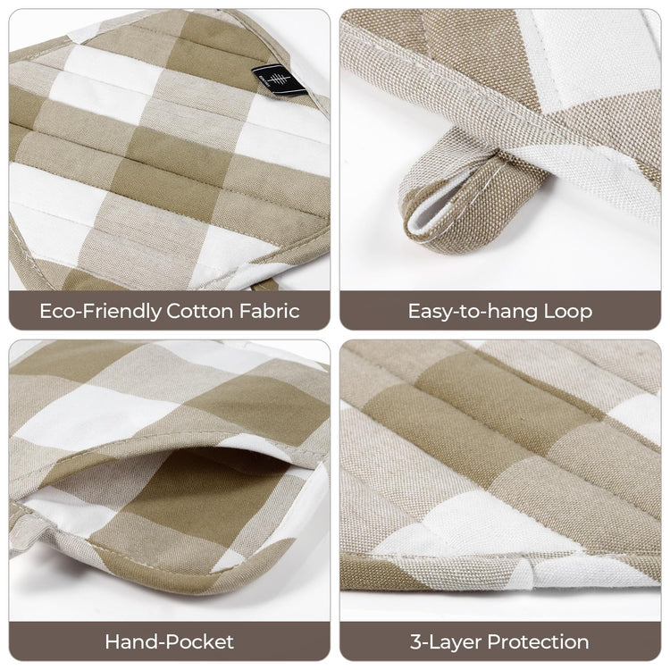 Cotton Pot Holders for Kitchen Heat Resistant Potholder (2 Count)