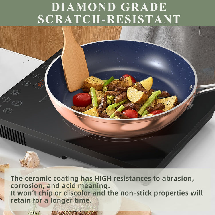Healthy Duralon Blue Ceramic Nonstick Cookware Set