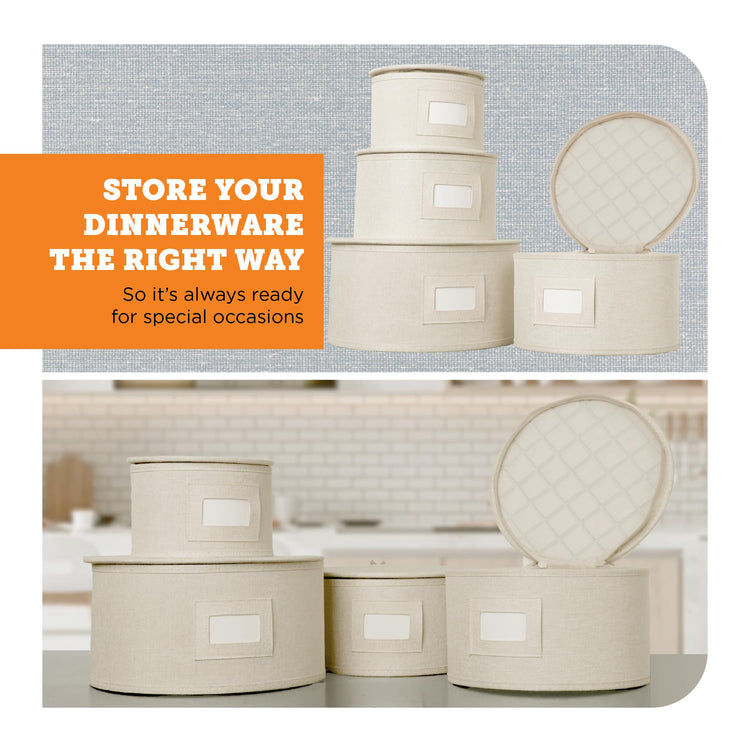 4 Piece China Plate Storage Set