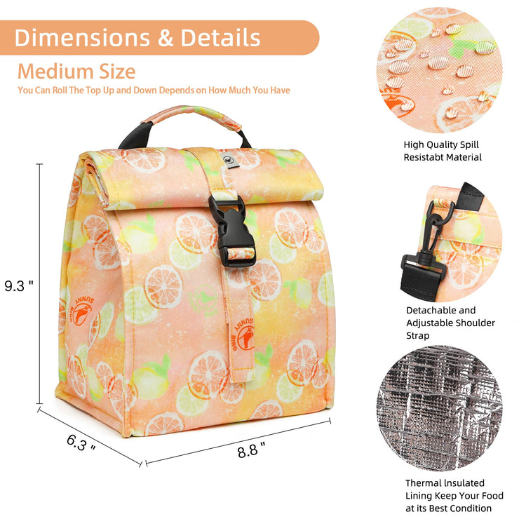 Insulated Lunch Bag Rolltop Lunch Box