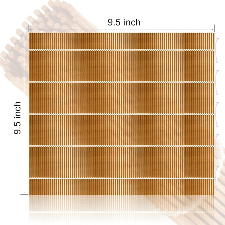 9.5"x9.5"Bamboo Sushi Rolling Mat,kimbap roller(4 PCS)
