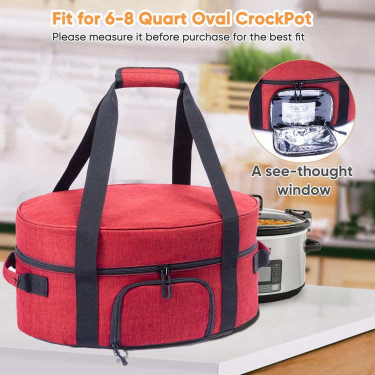 Insulated Slow Cooker Carrying Bag for 6
