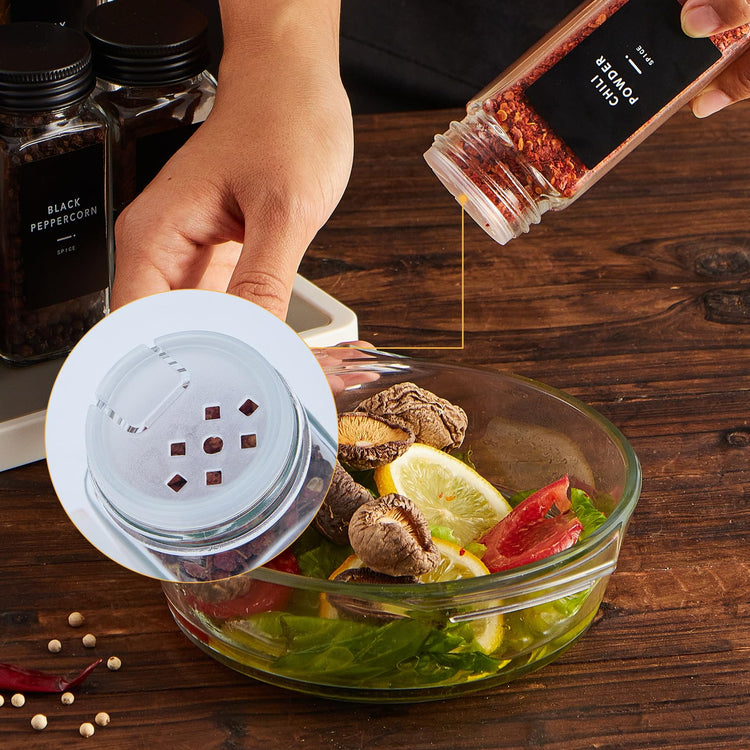 48 Glass Spice jars with label (48 Count)