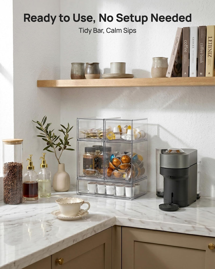 Clear Stackable Storage Drawers Set of 5 (5 Count)