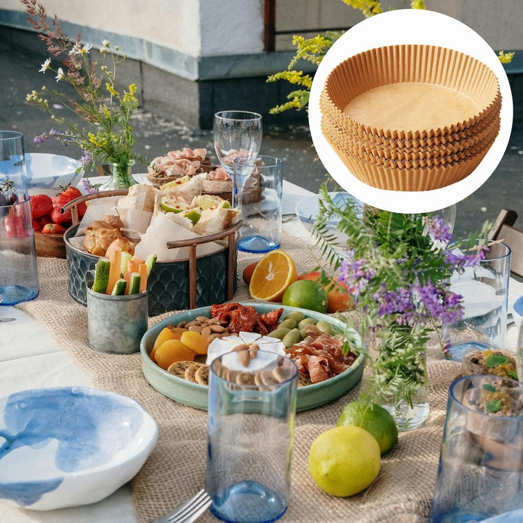 Air Fryer Liners Disposable,200PCS Victoyaw 9 Inch Round Air Fryer Parchment Paper Liners for 5-8QT Air fryer,Easy to Clean Non-Stick Waterproof Airfryer Paper Liner