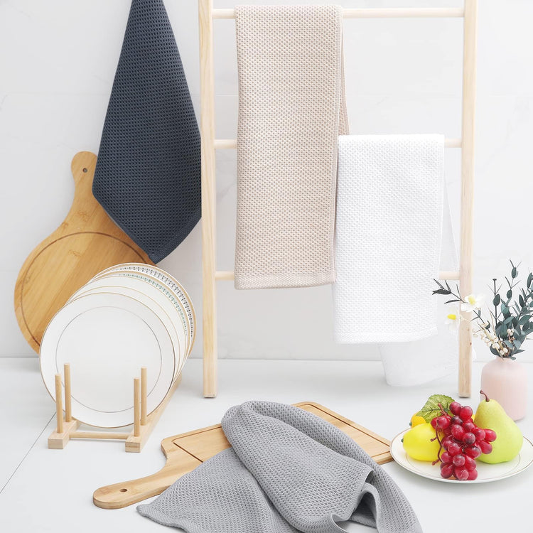 100% Cotton Waffle Weave Kitchen Dish Towels 4 (4 Count)