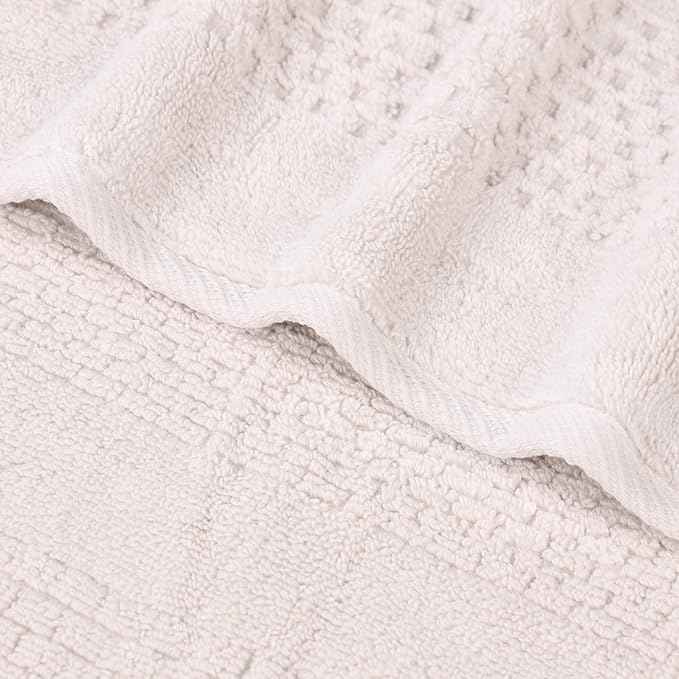 Superior Playa Zero Twist Cotton Medium Weight Towels, for Guest Bath, Bathroom, Shower, Spa, Plush, Quick Dry, Ultra-Soft Towels, Bath Essentials, Waffle Textured, 9 Piece Assorted Towel Set, Silver
