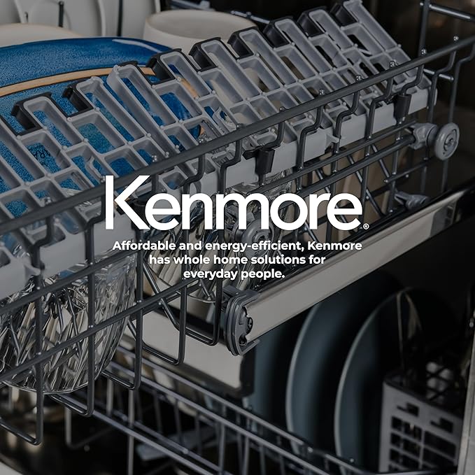 Kenmore 22-14642 24" Built-In Dishwasher - UltraWash Plus, EasyFlex Third Rack, TurboDry, SmartWash & Reach-Thru Handle - 15 Place Settings - 45 DBA - ENERGY STAR Certified - 24" - White