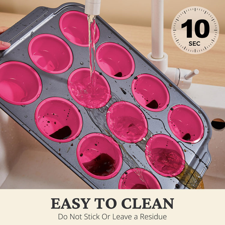 Silicone Muffin Pans for Baking with Metal Frame