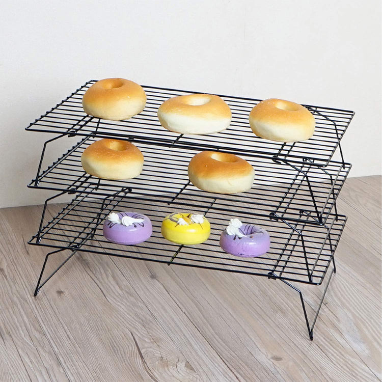 Cooling Rack 3 Tier Stackable Baking Rack Stainless Steel Wire Cooking Rack for Cooking Roasting Cooling
