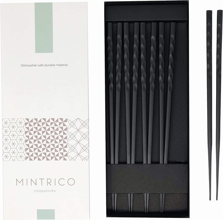 Reusable Luxury Japanese Style Chopsticks 5 Pair Set Dishwasher Safe