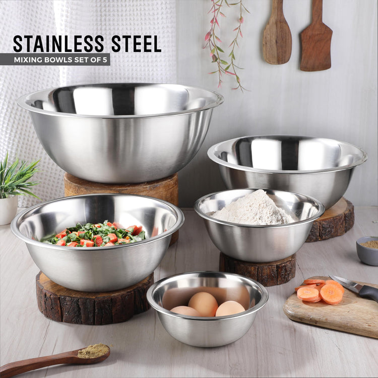 Premium Stainless Steel Mixing Bowls (5 Count)