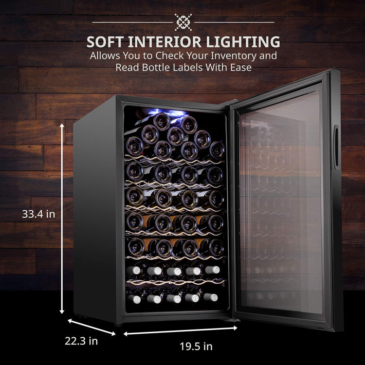 51 Bottle Compressor Wine Cooler Refrigerator with Wi (51 Count)