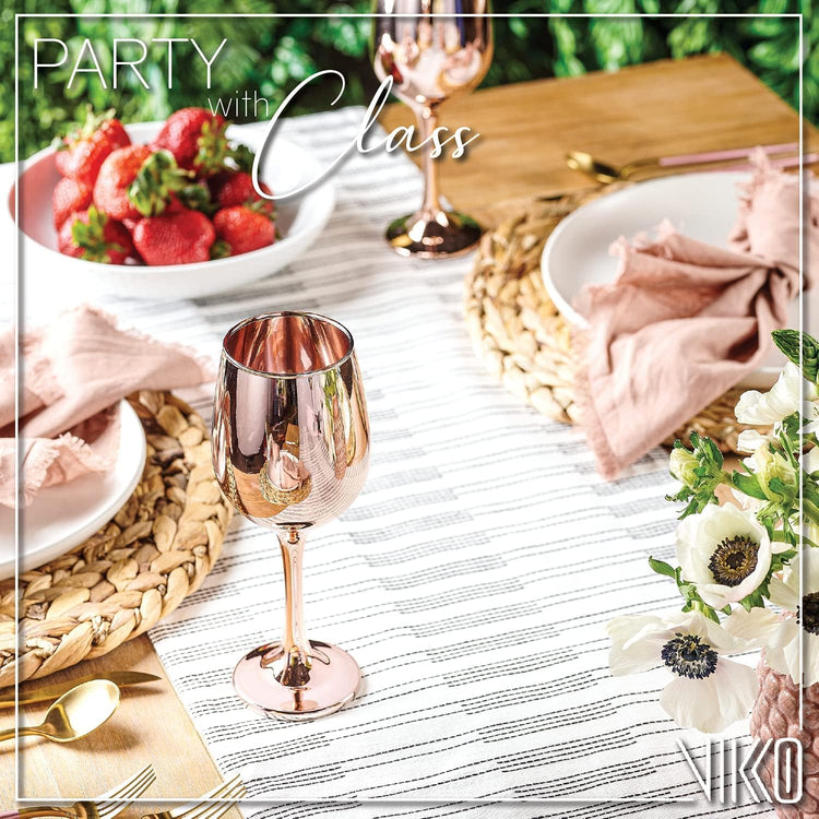 Vikko Décor Wine Glasses, Light Gold Wine Glass, 14 Oz Fancy Wine Glasses With Stem For Red And White Wine, Thick And Durable Wine Glass, Dishwasher Safe, Set Of 6