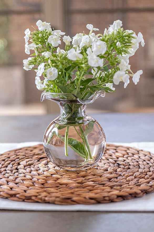 Hibiscus Glass Gray Bud Vase