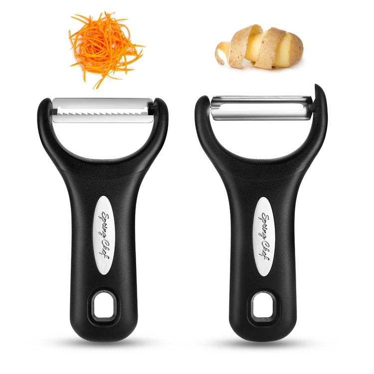 Premium Y & Vegetable Julienne Peeler Set for Kitchen with Stainless Steel Sharp Blades (2 Count)