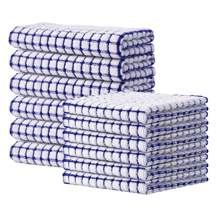 Cotton 12 Pack Kitchen Towels and Dishcloths Sets (12 Count)