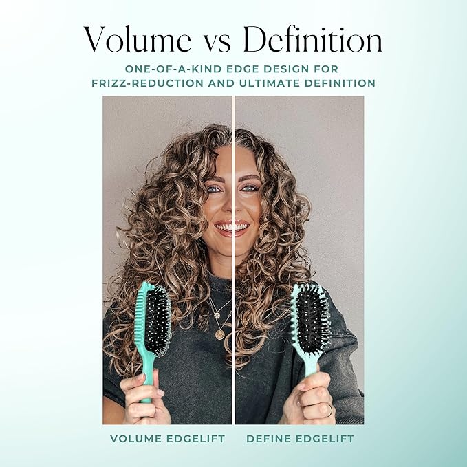 Bounce Curl Volume EdgeLift Brush, 5-in-1 Tool for Volumized Waves, Curls & Coils - Teal