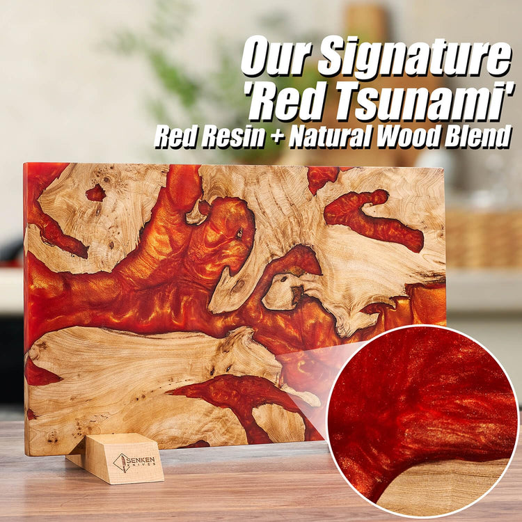 SENKEN "Red Tsunami" Extra Large Magnetic Knife Block