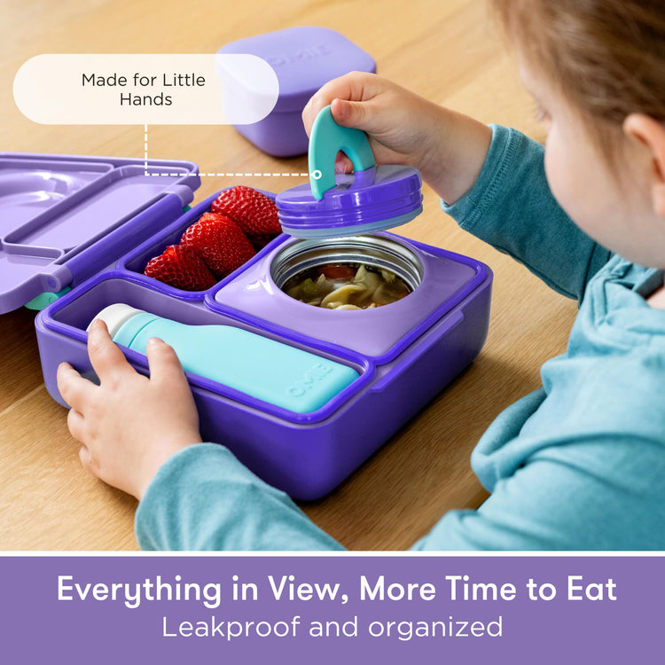 OmieBox Kids Insulated Leakproof Bento Lunch Box with Food Jar