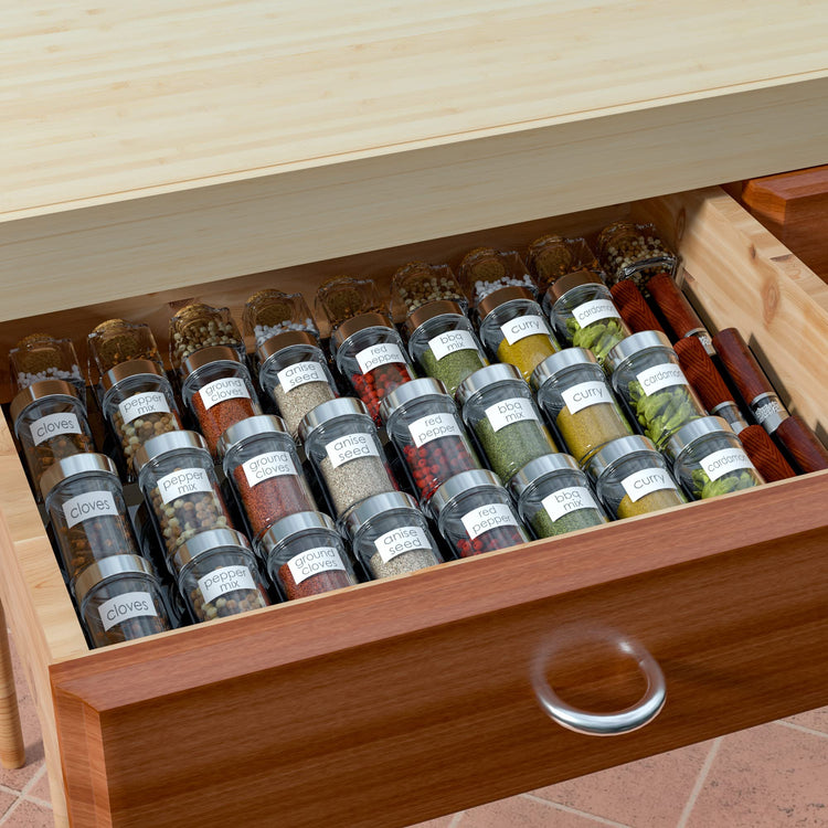 Acrylic Spice Drawer Organizer Rack Adjustable From 12 Inch to 24 Inch Wide