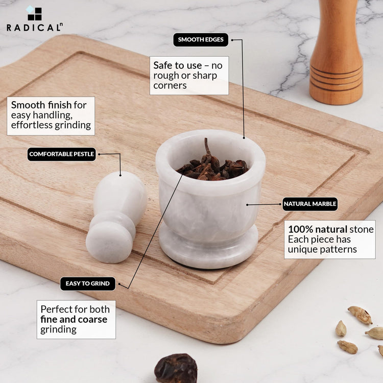 Marble Mortar and Pestle Set Small Spice Grinder & Herb Grinder