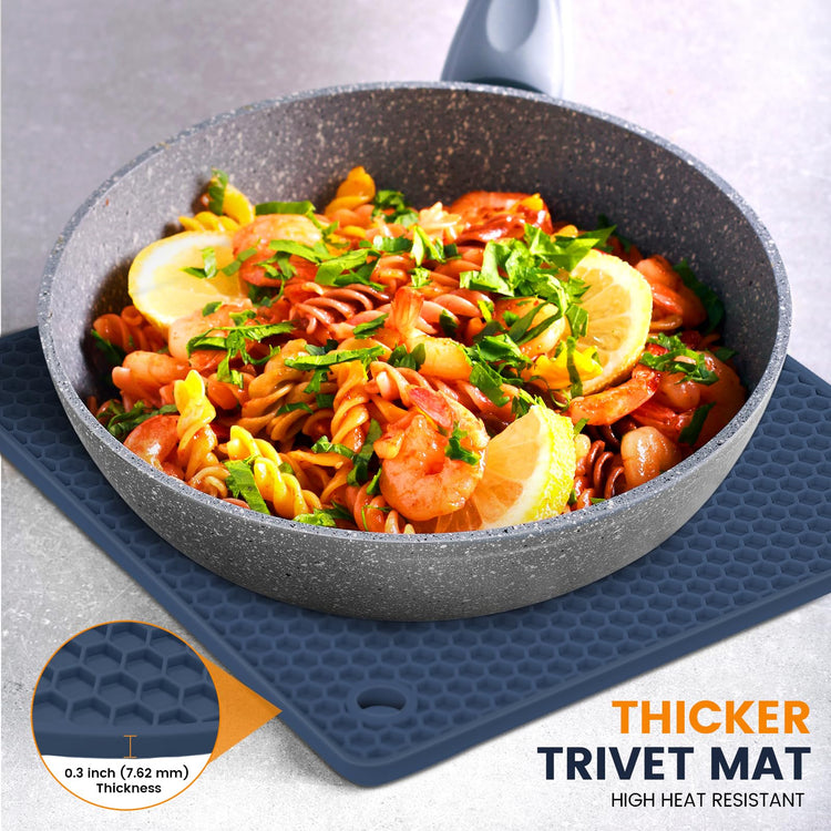 Silicone Trivet Mats 4 Heat Resistant Pot Holders Multipurpose Non (4 Count)