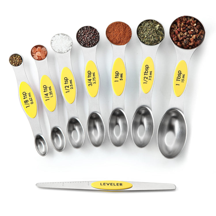 Stainless Steel Magnetic Measuring Spoons Set of 8