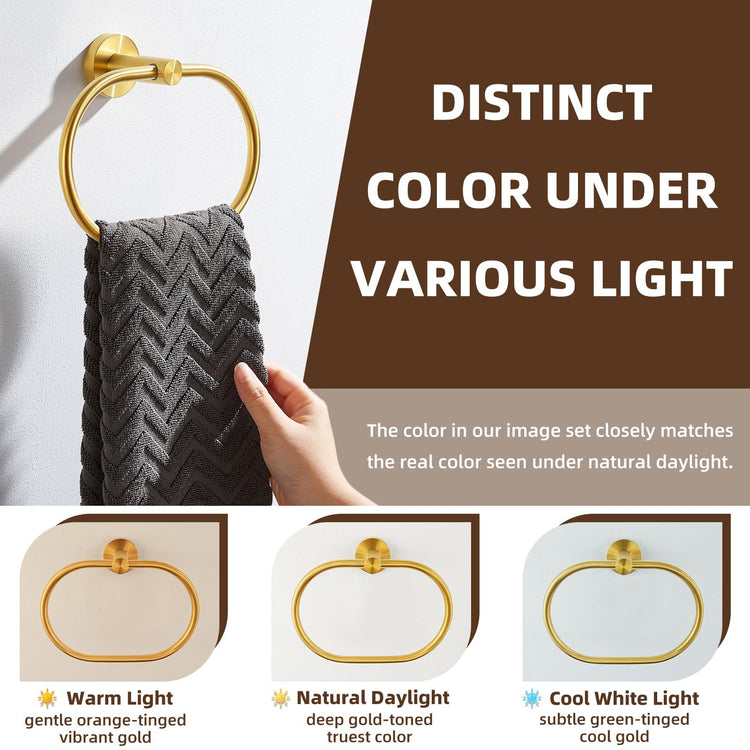 Brushed Gold Towel Ring