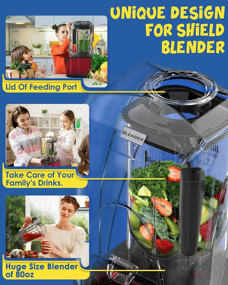 Quiet Commercial Blender with Soundproof Shield