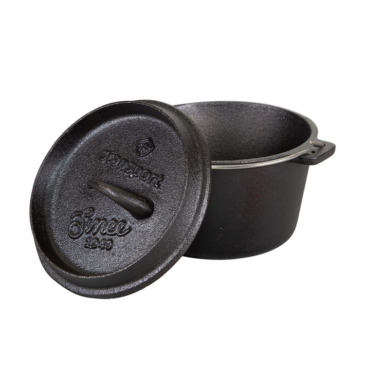 1 QT Pre Seasoned Cast Iron Dutch Oven Flat Bottom