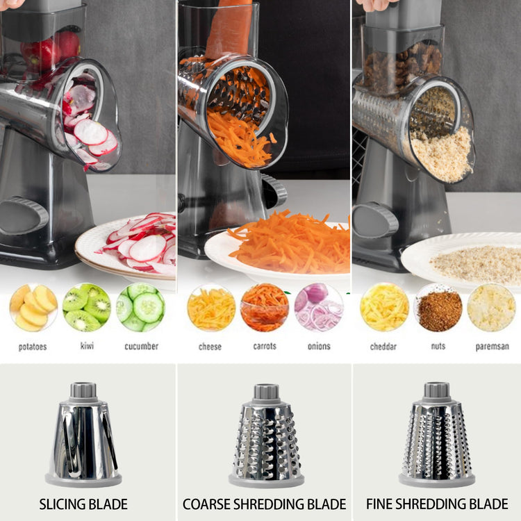 Cheese Grater Hand Crank Rotary Vegetables Shredder with Handle