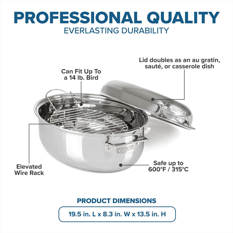 3 Ply Oval Roasting Pan