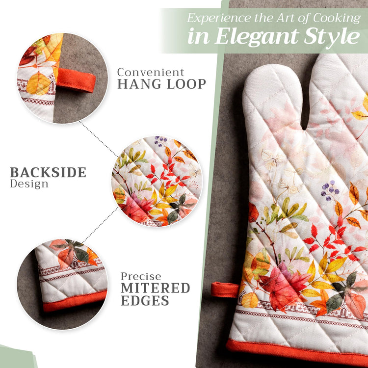 100% Cotton Oven Mitt & Pot Holder Set