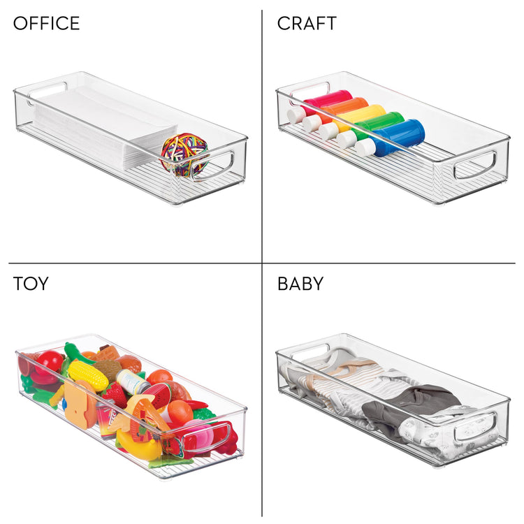Slim Extra Long Clear Storage Bin (4 Count)