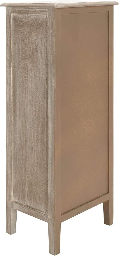 SAFAVIEH Home Collection – Michaela White Washed Storage Unit with Woven Basket Drawers, British Colonial Farmhouse Accent Storage, Fully Assembled (AMH5744E)