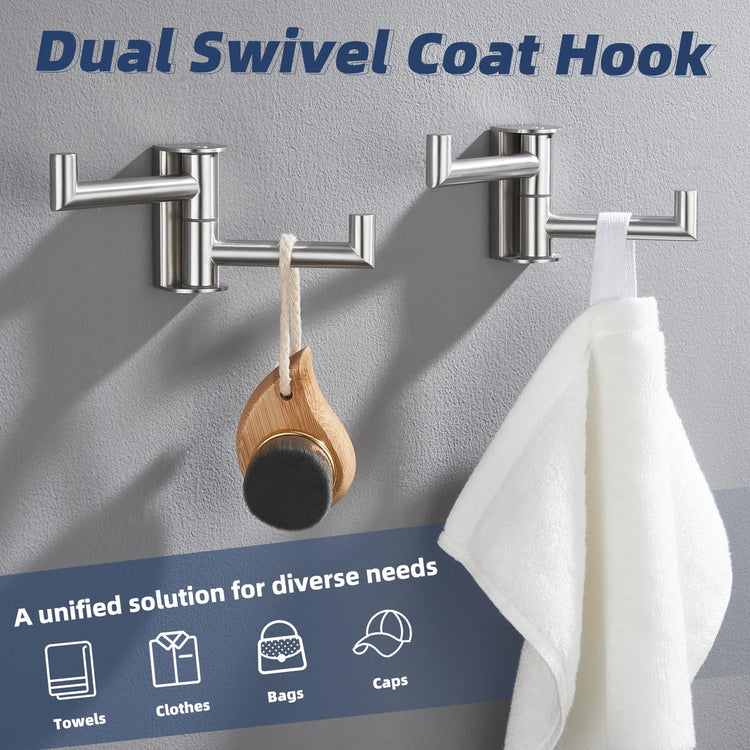 2 Pack Swivel Towel Hooks (2 Count)