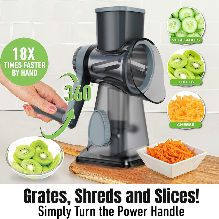 Cheese Grater Hand Crank Rotary Vegetables Shredder with Handle