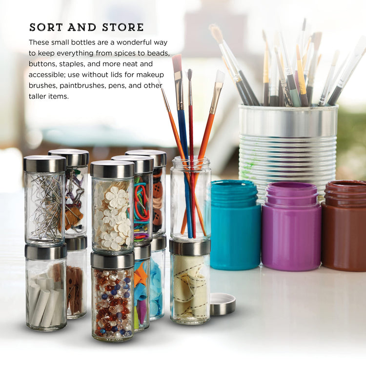 Clear Reusable 3 Oz Jars With Stainless Steel Shaker Lids