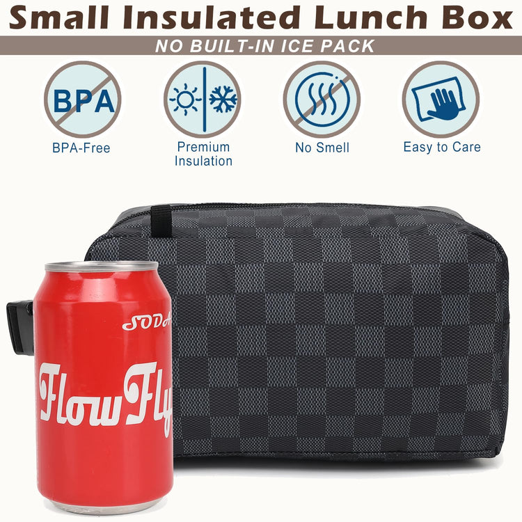 Small Insulated Lunch box Portable Soft Bag Mini Cooler Thermal Meal Tote Kit with Buckle for Work