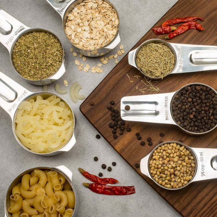 7-Piece 18/8 Stainless Steel Measuring Cups Set, Silver