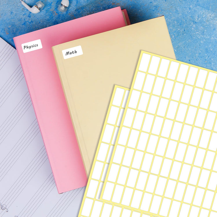 30 Sheets White Labels Stickers for Writing 10 X 20 mm Small Price Tags Blank Storage Container Stickers for Jars File Folders School Office Kitchen (3360 Count)