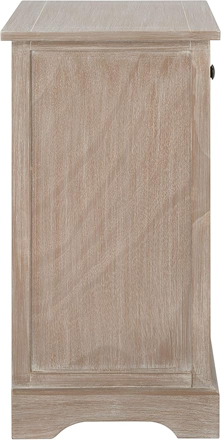 SAFAVIEH Home Collection Carrie White Wash/ Natural Wicker 3-Drawer Storage Nightstand Side Table (Fully Assembled)